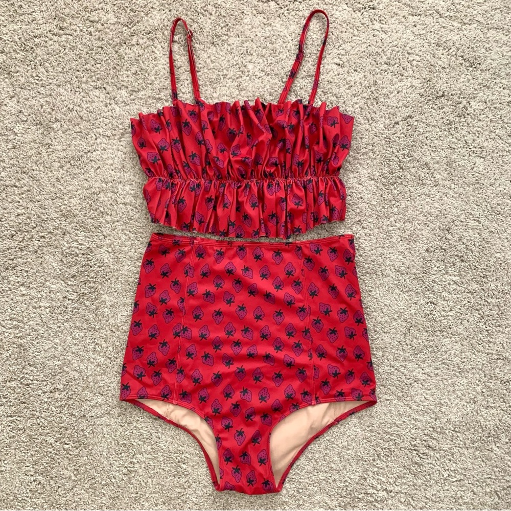 Kortni Jeane Strawberry Two Piece Swimsuit